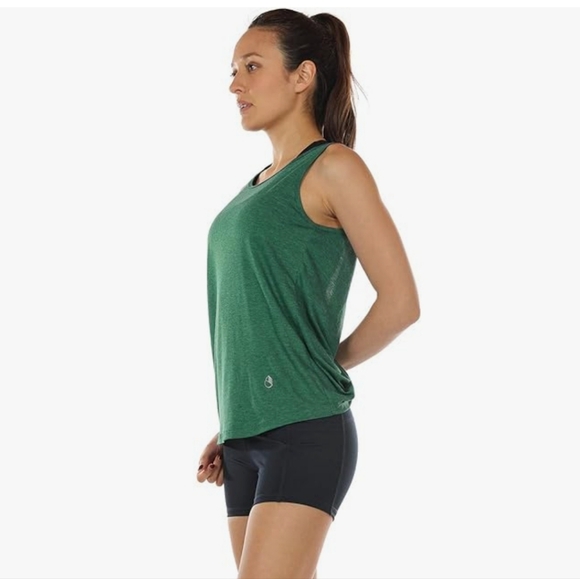 Icyzone Green Twist Backless Athletic Work Out Tank Top Womens Medium - Picture 3 of 7